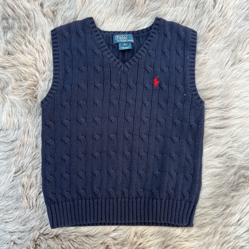 Polo by Ralph Lauren Blue V-Neck Sweater Vest